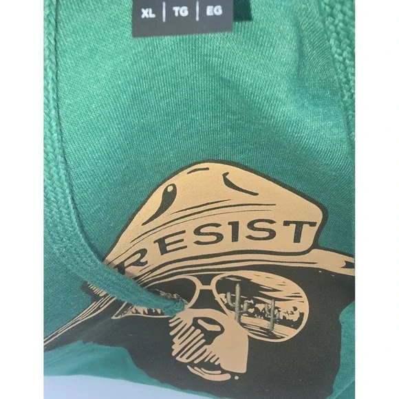 Our Parks Resist Bear Hoodie Unisex Size XL New And Unworn Resistance - Picture 5 of 7